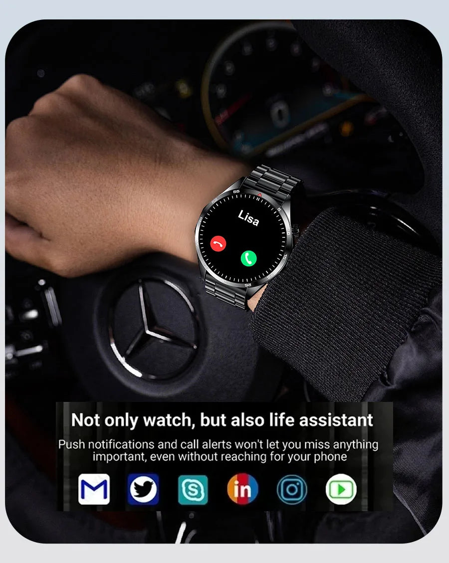 LEMFO - Smartwatch com GPS - Monitoramento Saúde - Pulso - Pressão - Ligações e Mensagens