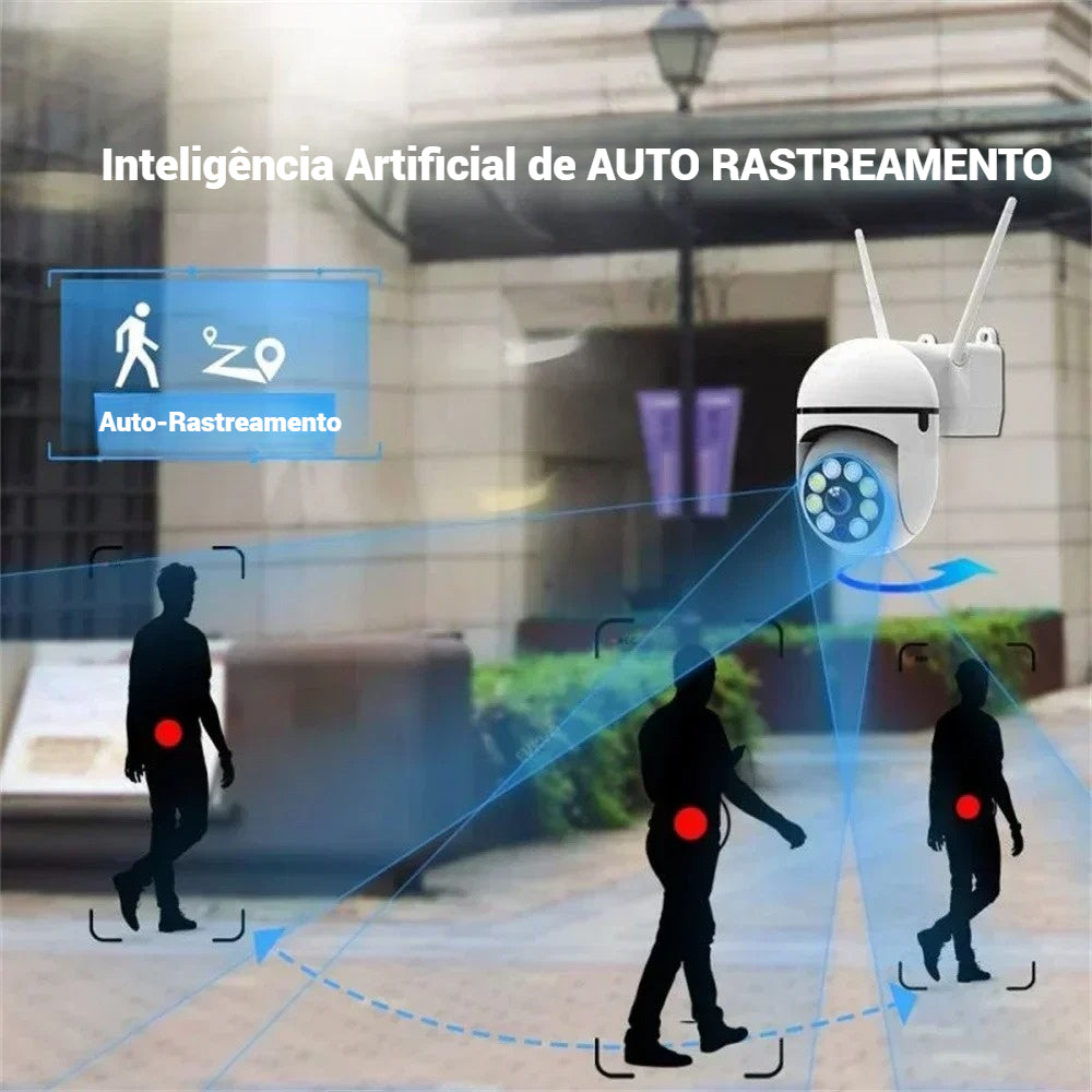 Câmera de Vigilância Wi-Fi HD com Visão Noturna em Cores