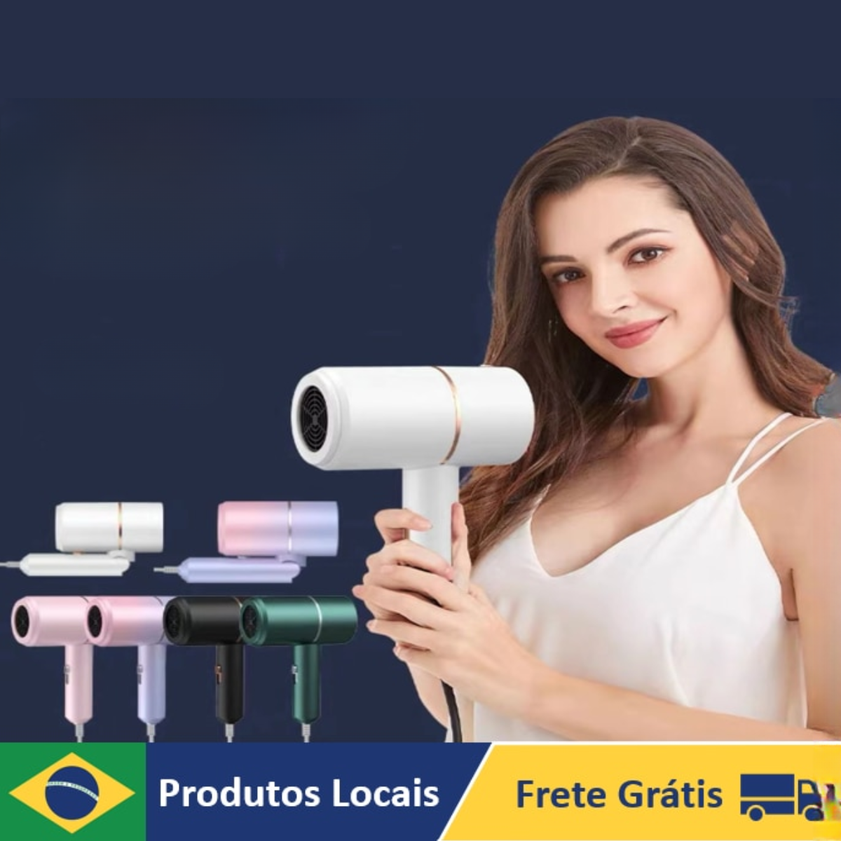 Mini Secador De Cabelo Portátil Dobrável - Ideal para Viagem - Bivolt